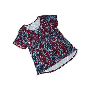 L Lularoe NEW Classic Tee Gorgeous Maroon Abstract Design Large